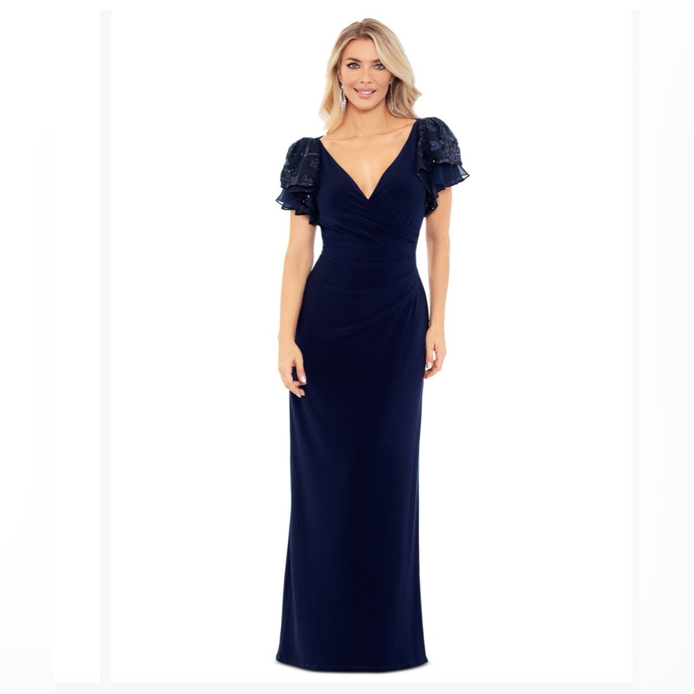 BETSY & ADAMS NWT Size 12 Dark Navy Gown Mother of the  Bride